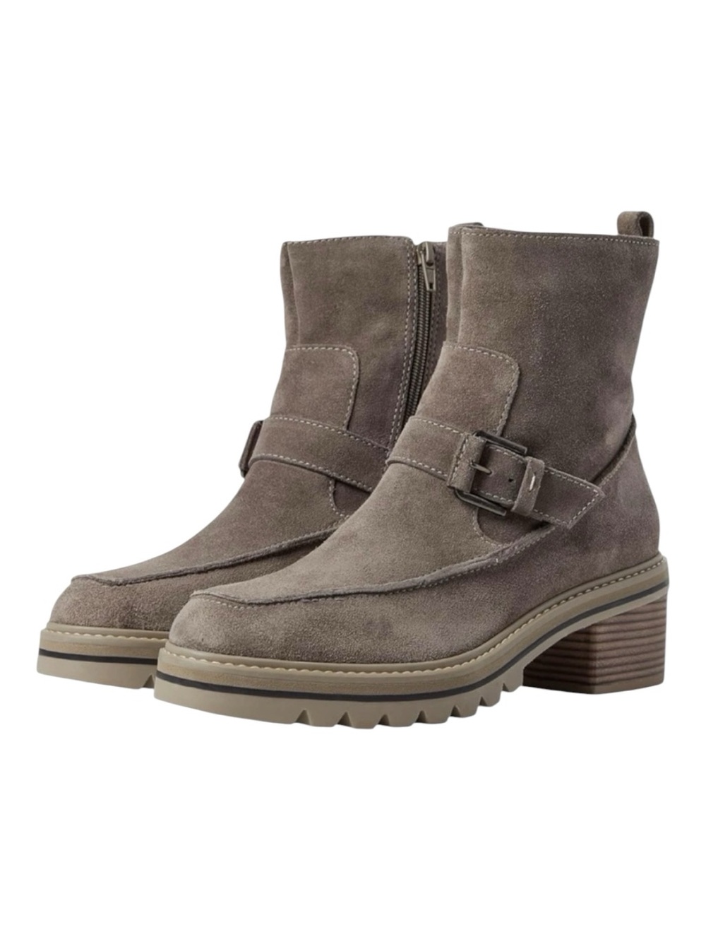 Bernardo “Sonja” Suede Lug Sole Ankle Boots | Size 8.5 | Taupe Moto Booties New